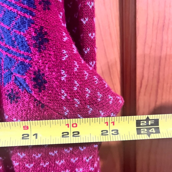 EDDIE BAUER Sweater Mens XL Nordic Southwestern Cotton Blend Raglan Sleeve Red - Picture 7 of 7